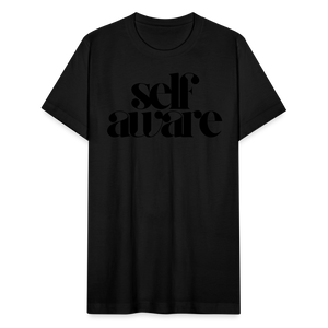 Self Aware Black on Black Tee - black