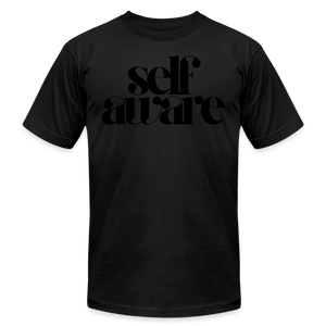 Self Aware Black on Black Tee - black